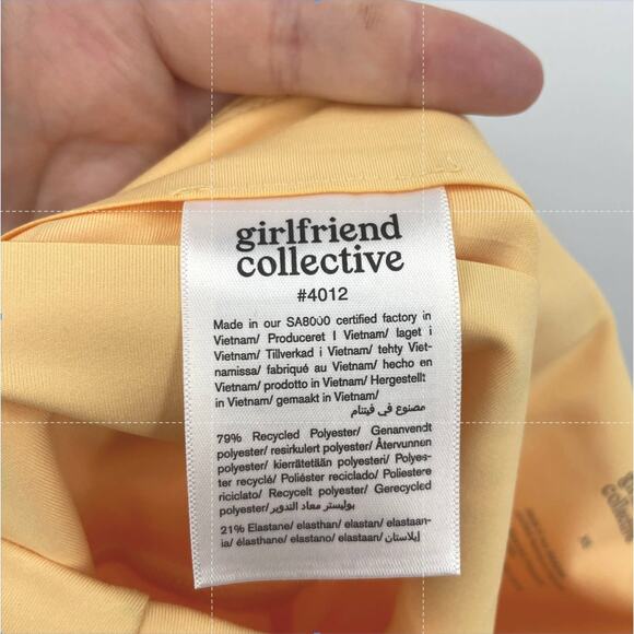 Girlfriend Collective Crops Womens XS Leggings High Waist Sunburst Yellow NWT - Picture 8 of 8